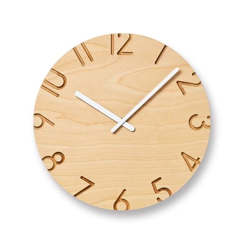 CARVED WOOD BIRCH (カーヴド ウッド バーチ) / 掛け時計 / NTL16-05 / ナチュラル