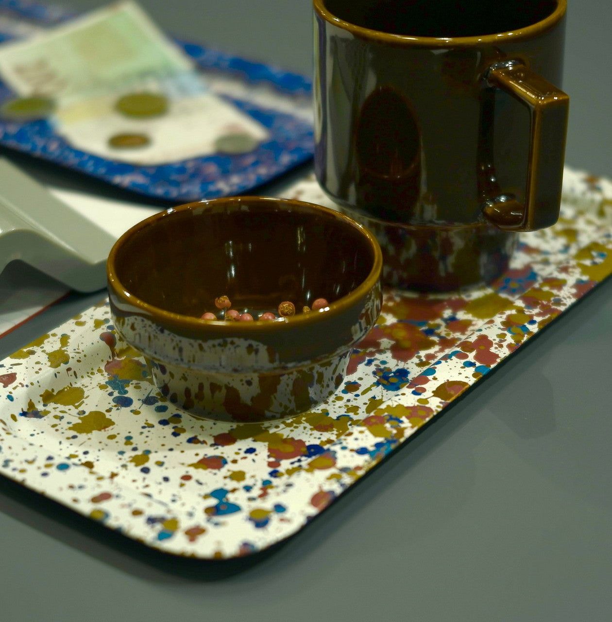 spotted rectangle tray