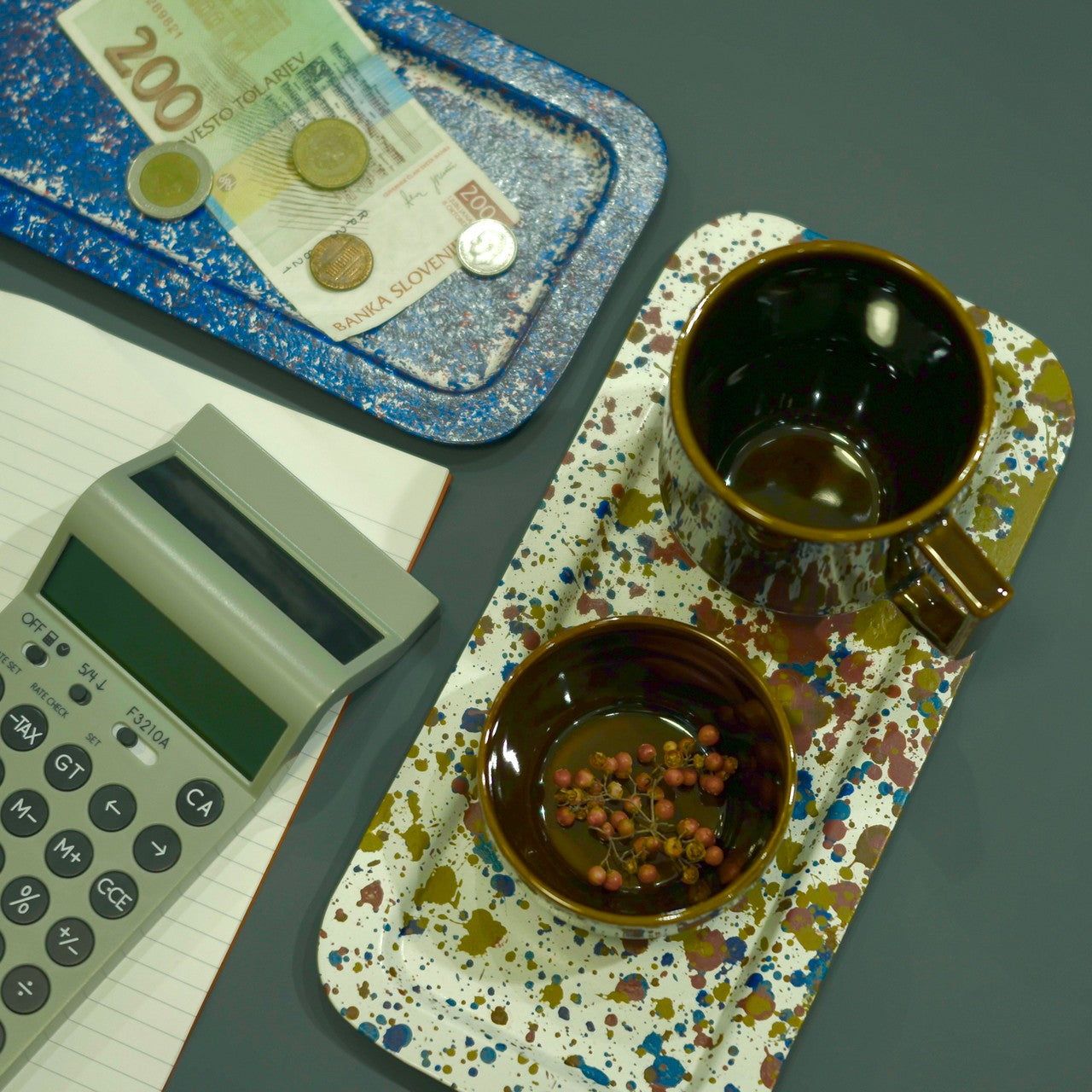 spotted rectangle tray