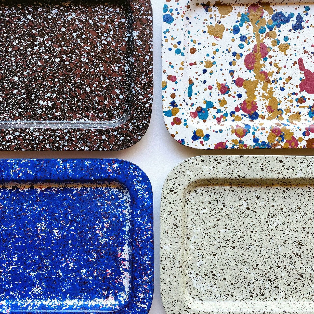 spotted rectangle tray