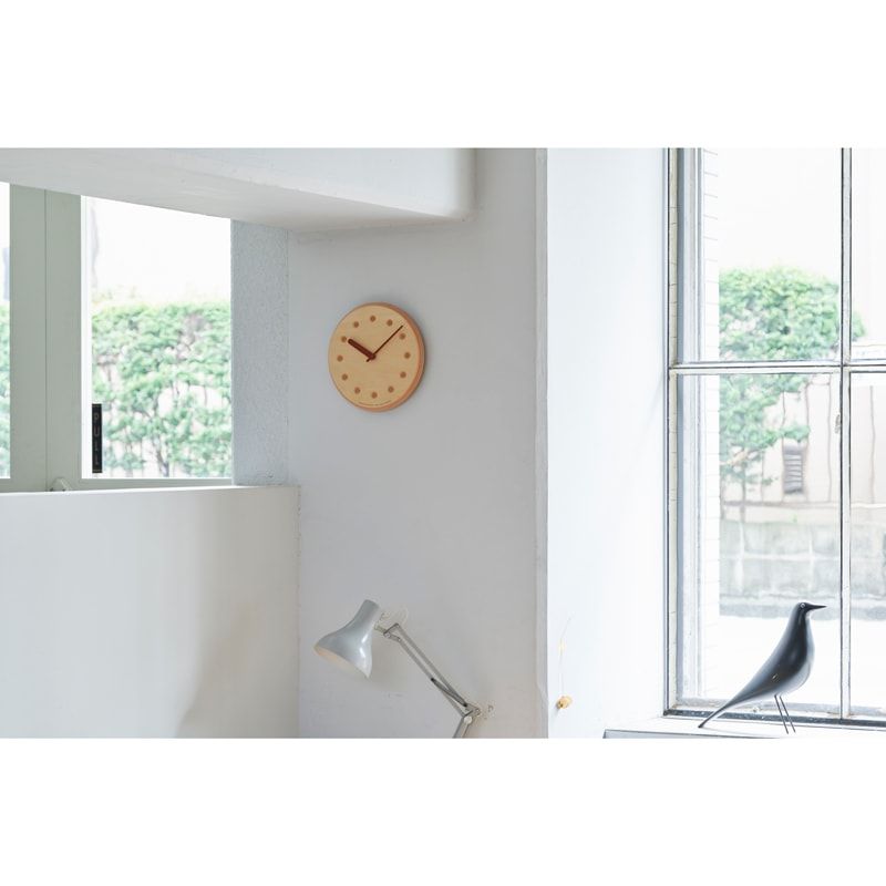 Paper-Wood CLOCK / オレンジ・dot