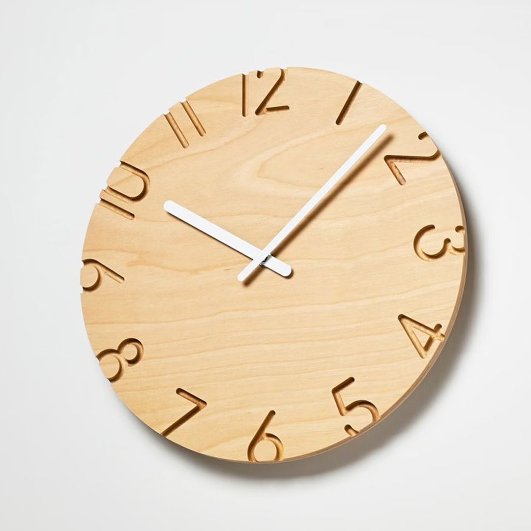 CARVED WOOD BIRCH (カーヴド ウッド バーチ) / 掛け時計 / NTL16-05 / ナチュラル