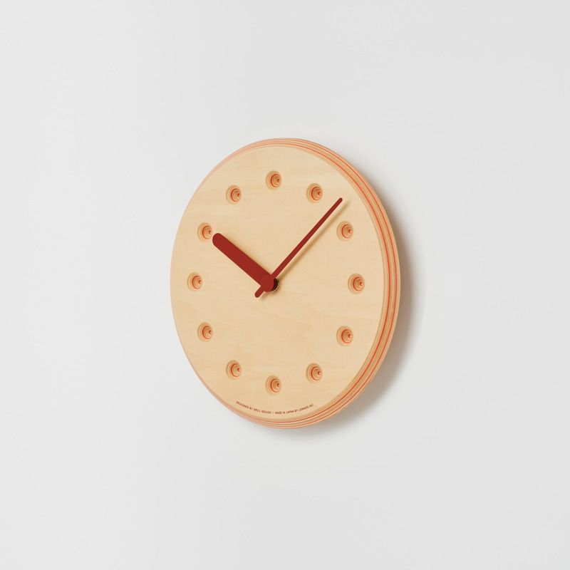 Paper-Wood CLOCK / オレンジ・dot