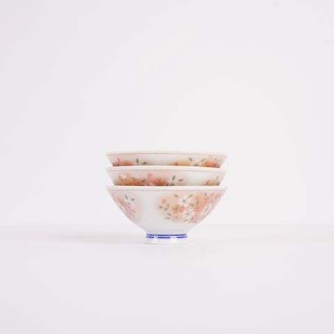 紅白の桜 ご飯茶碗 3個セット