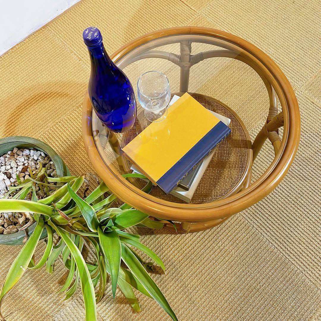 season36-4 / Glass Rattan Table