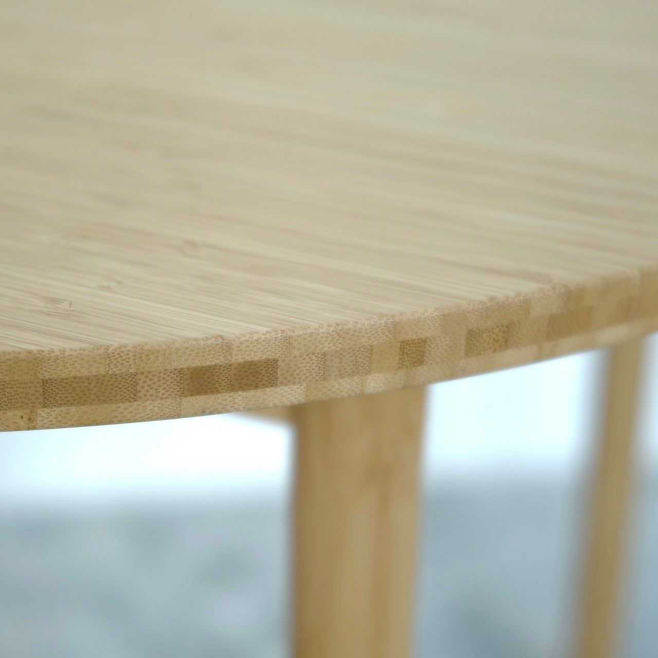 Round table made of bamboo
