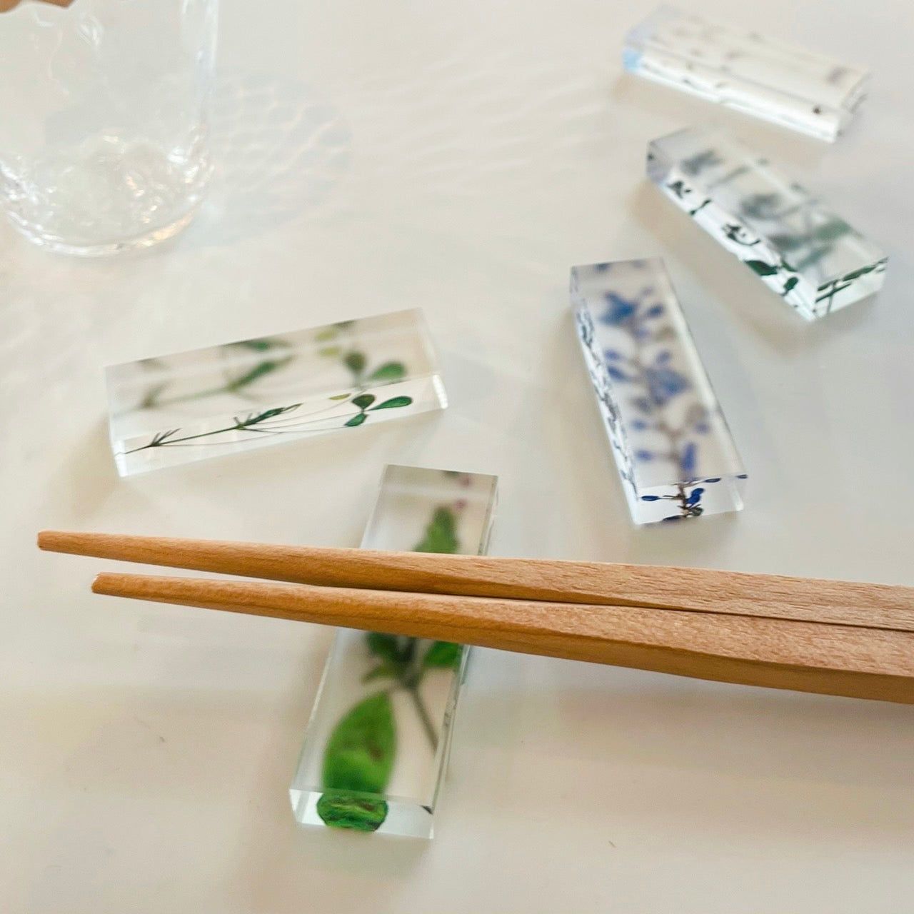 押花 箸置きセット "toumei"