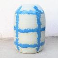 【plaid vase】Blue