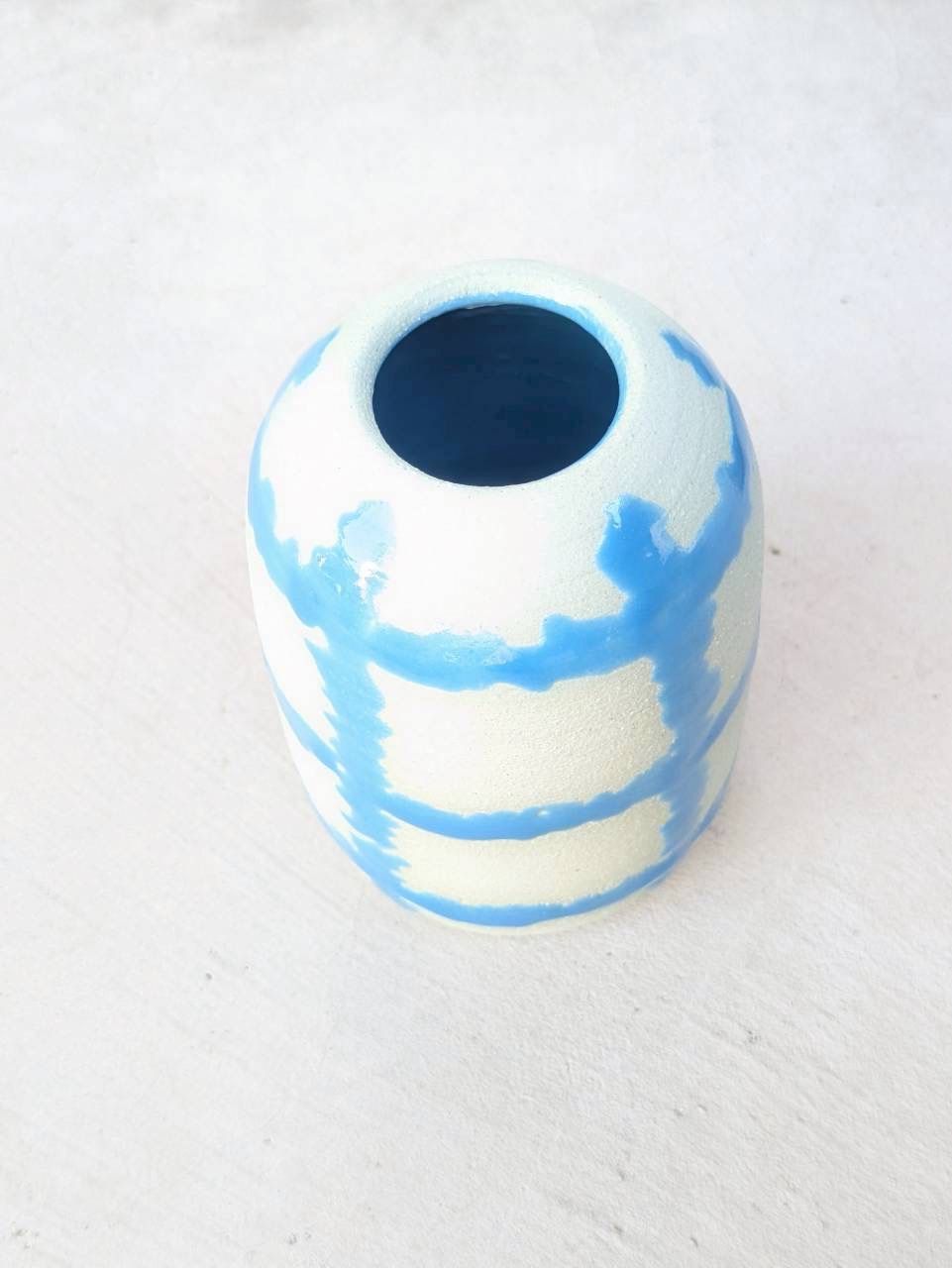 土の花【花瓶】plaid vase / Blue