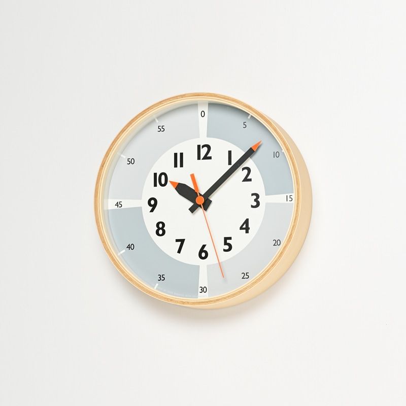 fun pun clock with color! / グレー