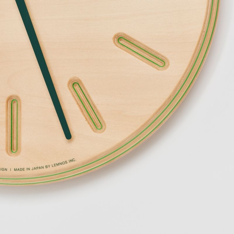 Paper-Wood CLOCK / グリーン・line