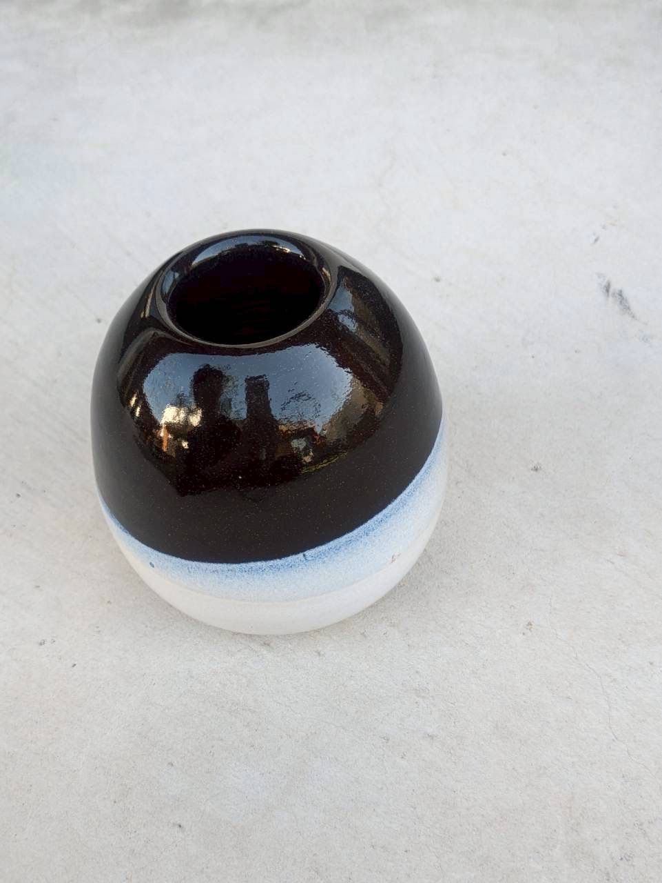 土の花【花瓶】two tone vase / Black, White