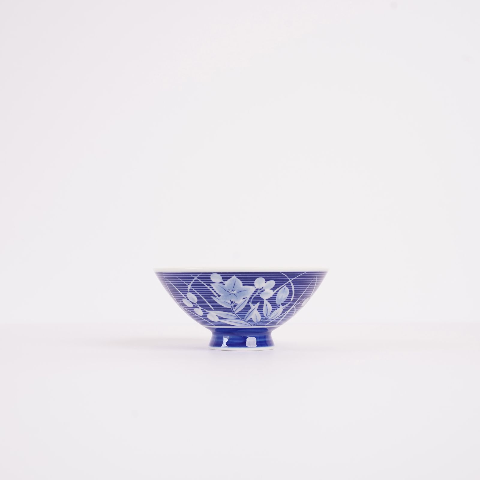 藍色の桔梗 ご飯茶碗 3個セット