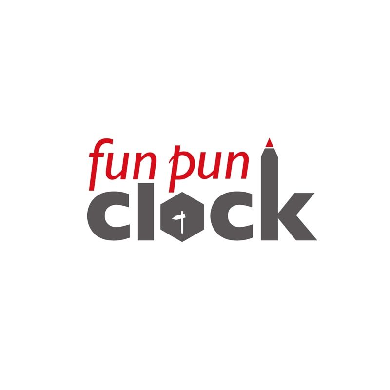 fun pun clock / ブラウン