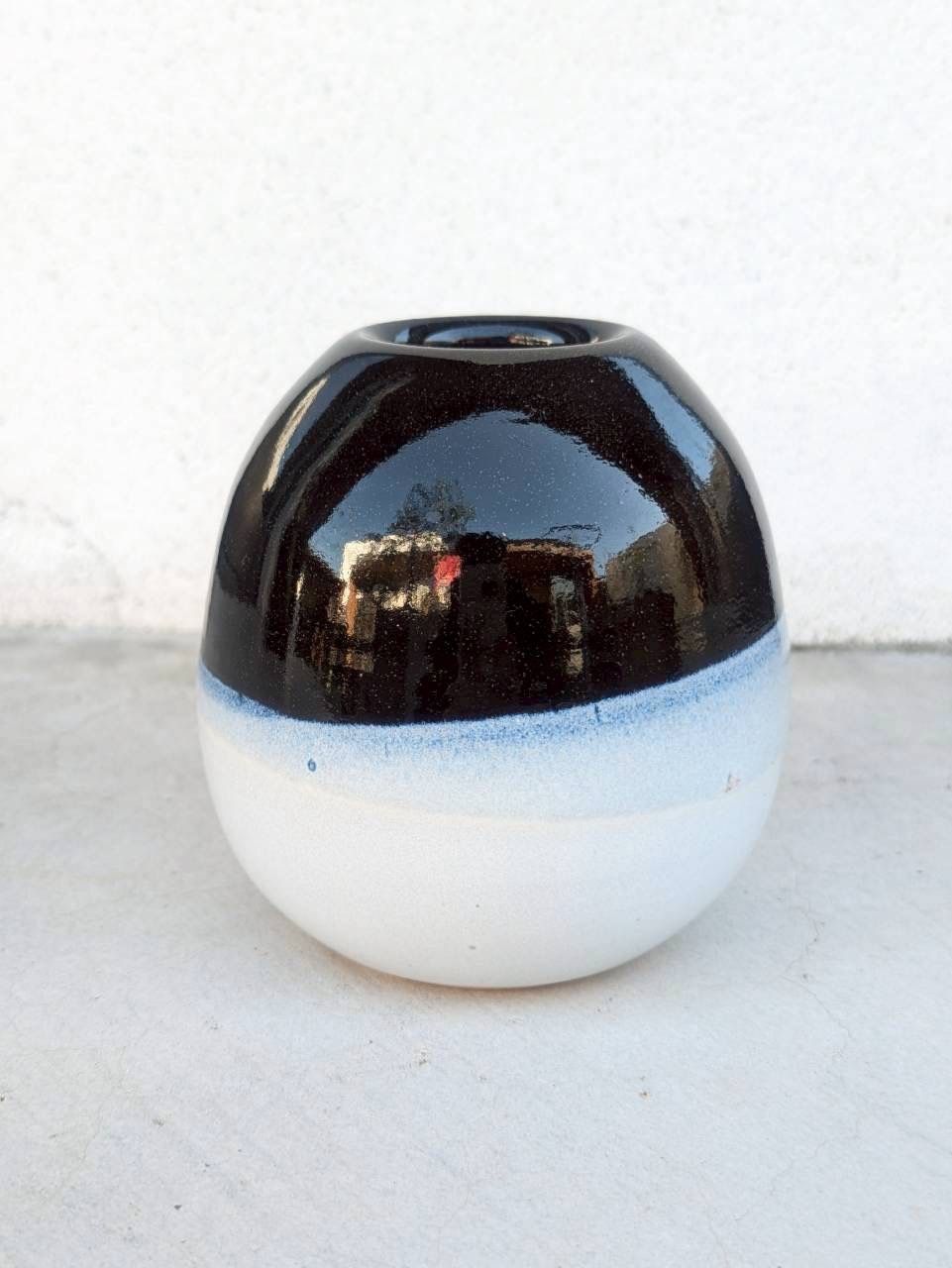 土の花【花瓶】two tone vase / Black, White