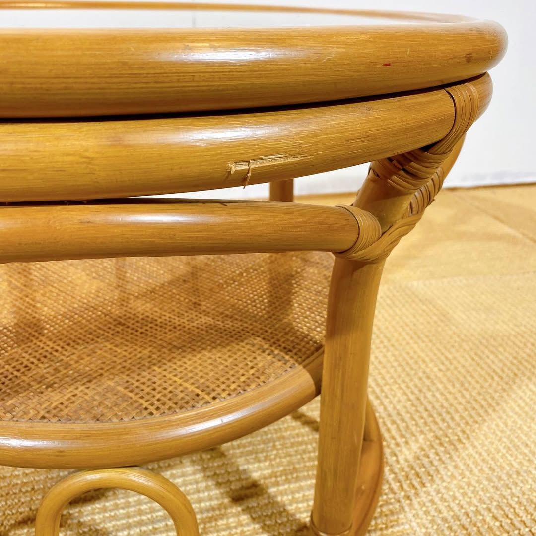 season36-4 / Glass Rattan Table