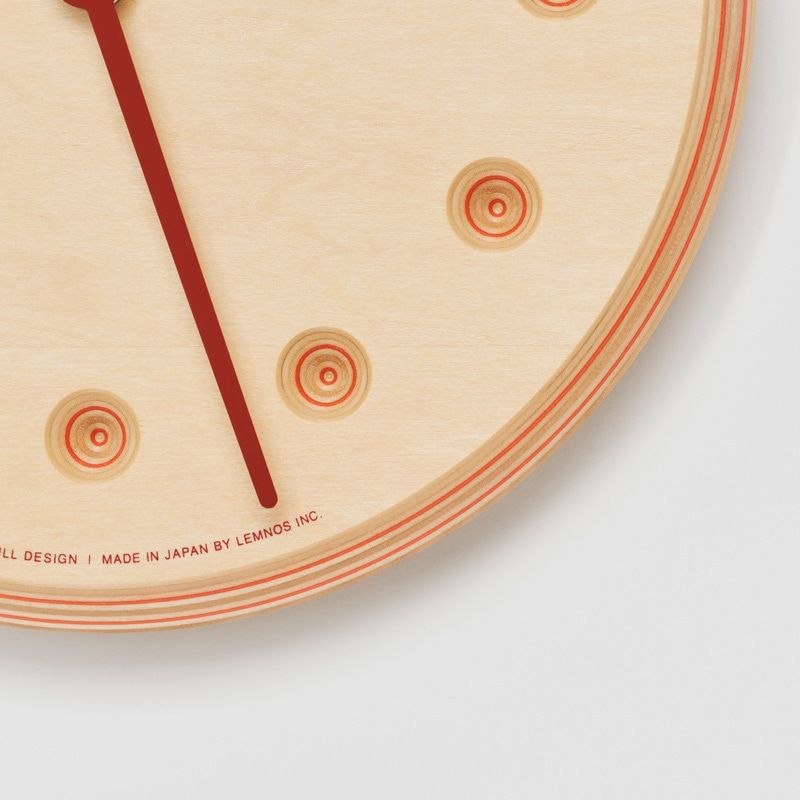Paper-Wood CLOCK / オレンジ・dot