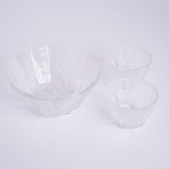 ガラスの器 氷肌模様 そうめん 3点セット