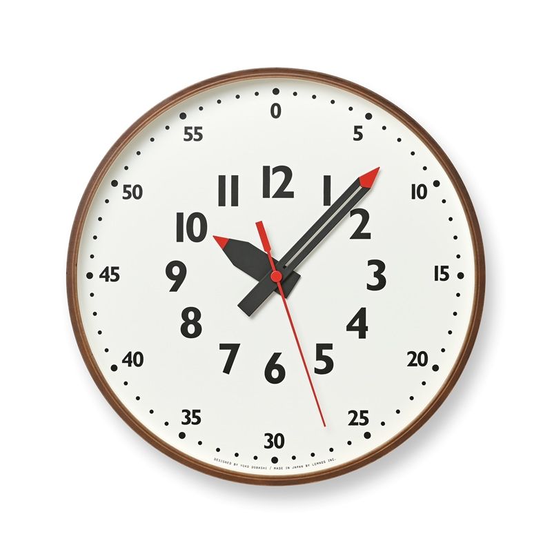 fun pun clock / ブラウン