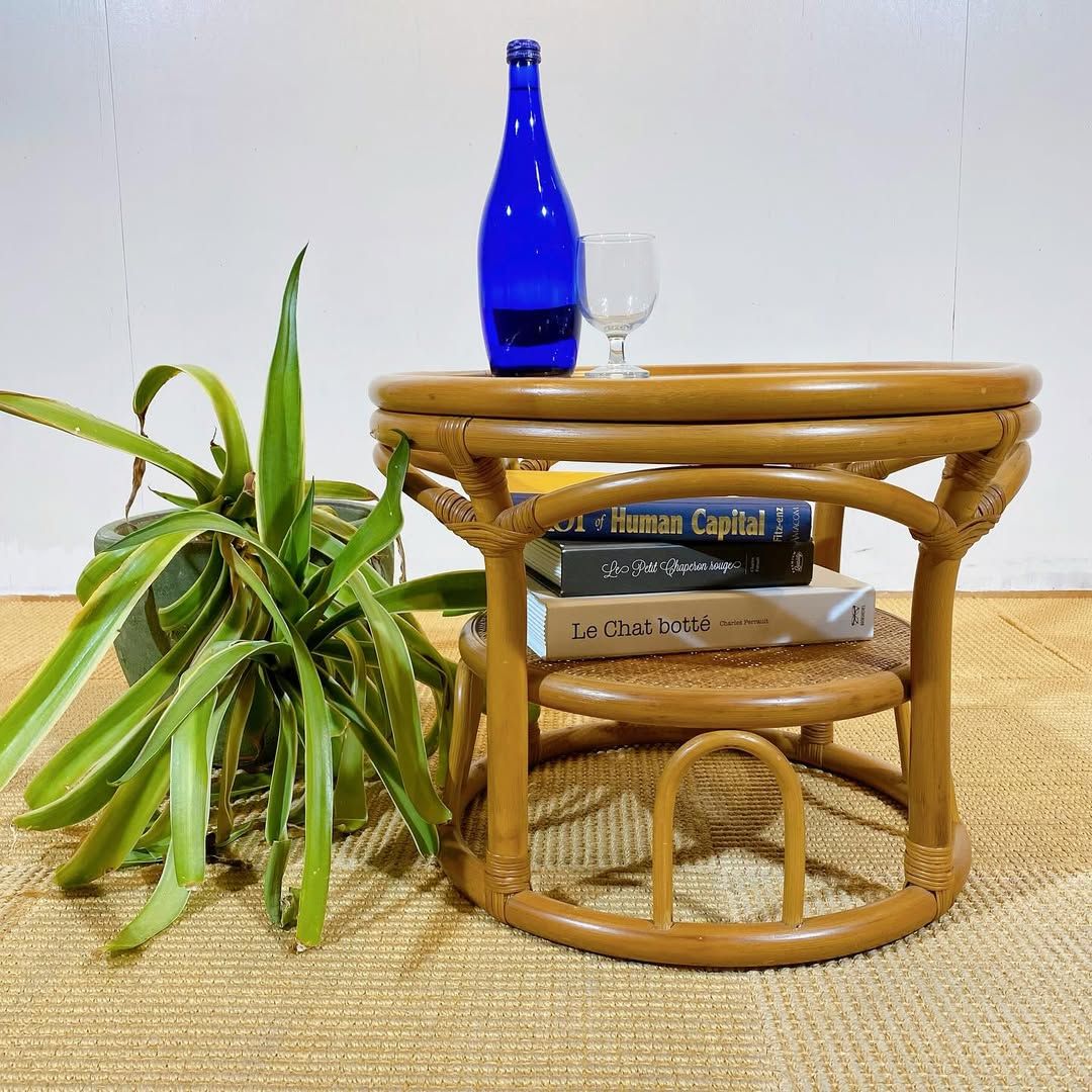 season36-4 / Glass Rattan Table