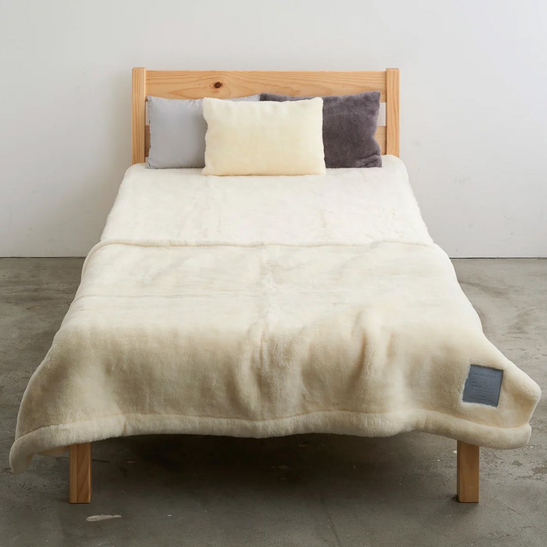 SERENE 6.0 Merino Wool New-Mayer (IVORY) / メリノウールニューマイヤー(アイボリー) / 毛布 ブランケット / ハーフ