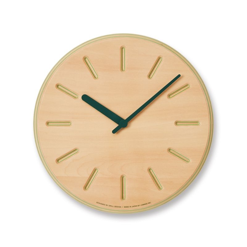 Paper-Wood CLOCK / グリーン・line